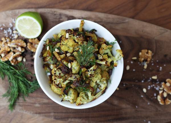 Roasted Apples and Cauliflowers with Dill