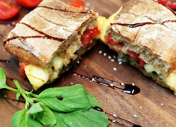 Toasted Cheese, Basil and Tomato Sandwich
