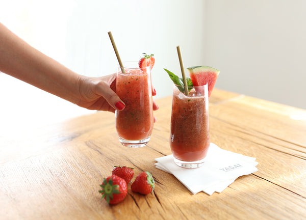 Basil, Strawberry and Watermelon Cooler