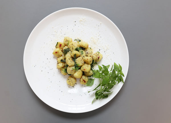 Gnocchi with Burnt Butter, Lemon and Greek Basil