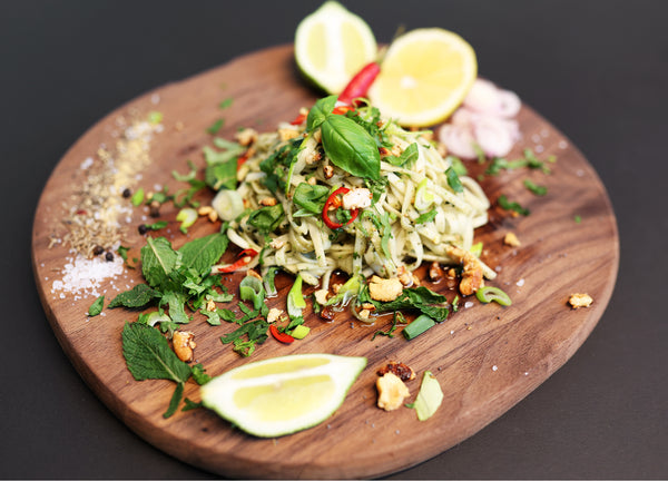 Spicy Asian Noodles with Mint and Thai Basil
