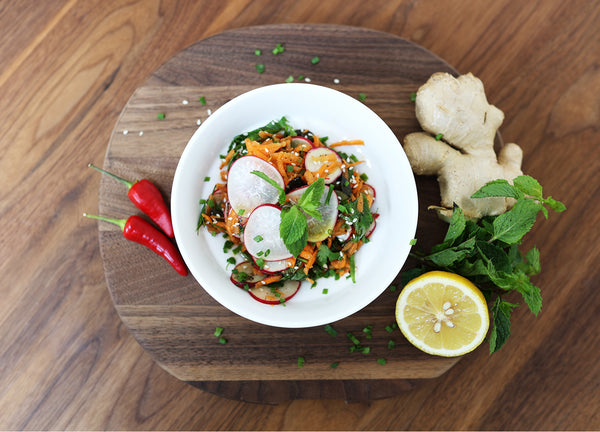 Shaved Carrot and Radish Salad with Herbs and Pumpkin Seeds