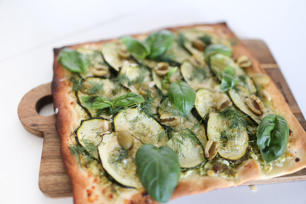 Vegetarian Tarte with Basil Pesto